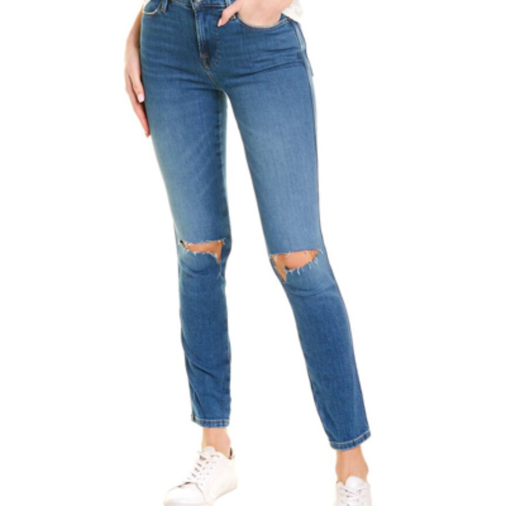 FRAME DENIM LE HIGH SKINNY WINE RIDGE RIPS SIZE 29